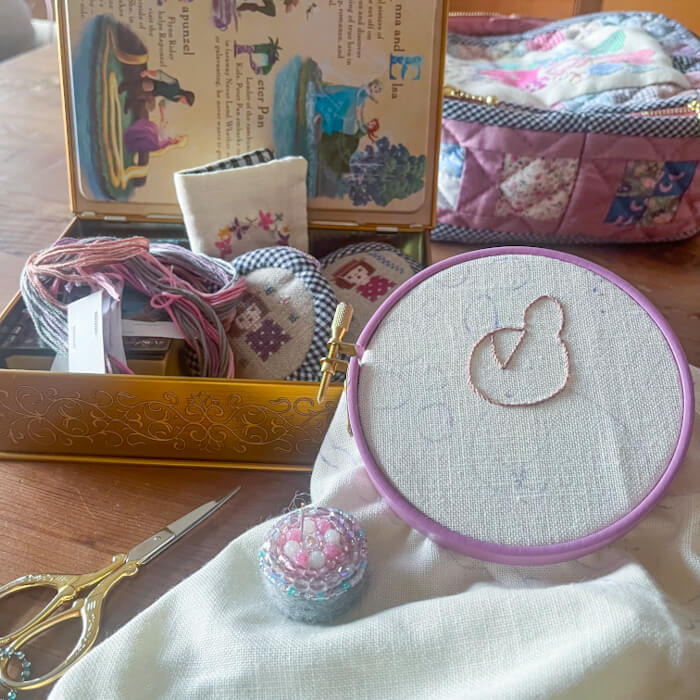大阪　刺繍教室での一コマ